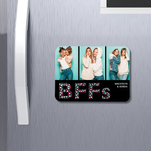 BFFs Best Friends Photo Personalized Name Girly Magneet