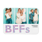 BFFs Best Friends Photo Personalized Name Girly Magneet (Horizontaal)