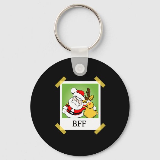 BFF's voor kerstman en rendier Sleutelhanger (Voorkant)