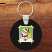 BFF's voor kerstman en rendier Sleutelhanger (Voorkant)