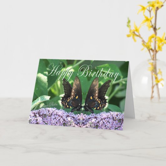 BflyKissesHBDcard Kaart (Gele Bloem)