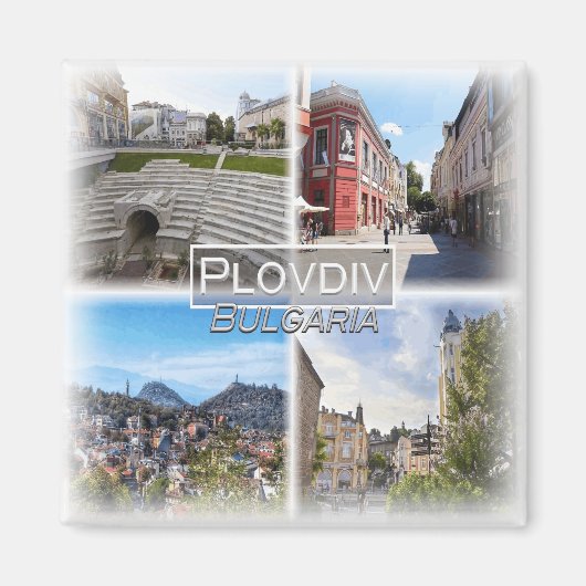 BG0014 Europa, Bulgarije, Plovdiv, Koelkast Magneet (Voorkant)