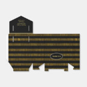 BG02 Glitter Gold & Black Stripes Party Favor Box Bedankdoosjes (Uitgevouwen)