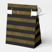BG02 Glitter Gold & Black Stripes Party Favor Box Bedankdoosjes (Achterkant)
