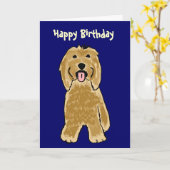 BG- Bearded Collie Verjaardag Kaart (Gele Bloem)