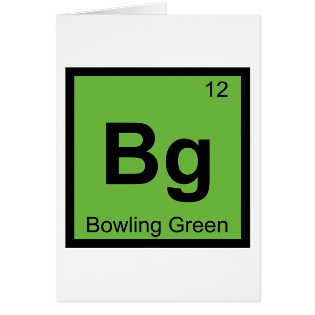 Bg - Bowling Green Kentucky Chemisch symbool (Voorkant)