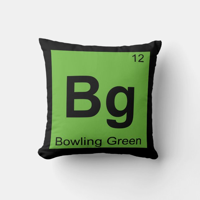 Bg - Bowling Green Kentucky Chemisch symbool Kussen (Voorkant)