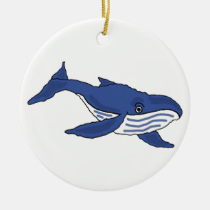 BG - Geweldige blauwe walvissiersoort Keramisch Ornament