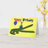 BG-Happy Birthday Crocodile Card Kaart (Gele Bloem)