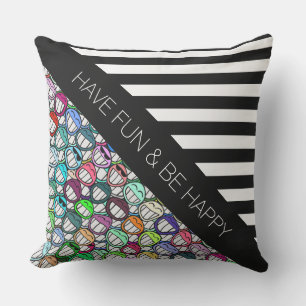 BG Stripes Patroon brede zwarte + coole groep Buitenkussen