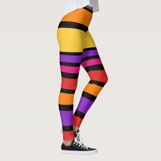 BG Stripes Patroon gekleurd I + uw achtergrond Leggings (Rechts)