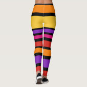 BG Stripes Patroon gekleurd I + uw achtergrond Leggings (Achterkant)