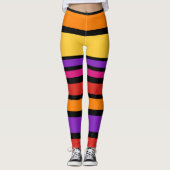 BG Stripes Patroon gekleurd I + uw achtergrond Leggings (Voorkant)