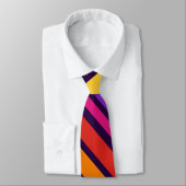 BG Stripes Patroon gekleurd I + uw achtergrond Stropdas (Gebonden)