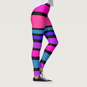 BG Stripes Patroon gekleurd III + uw achtergrond Leggings