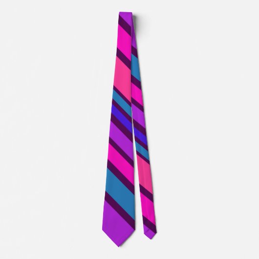 BG Stripes Patroon gekleurd III + uw achtergrond Stropdas (Voorkant)