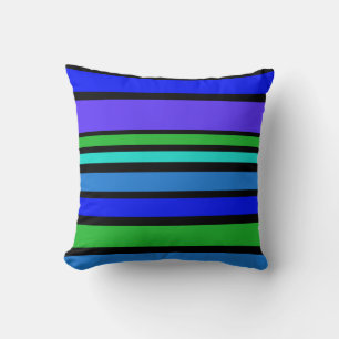 BG Stripes Patroon gekleurd IV + uw achtergrond Kussen