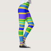 BG Stripes Patroon gekleurd IV + uw achtergrond Leggings (Rechts)
