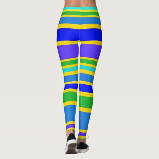 BG Stripes Patroon gekleurd IV + uw achtergrond Leggings (Achterkant)