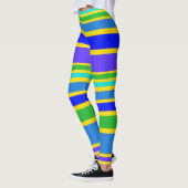 BG Stripes Patroon gekleurd IV + uw achtergrond Leggings (Links)