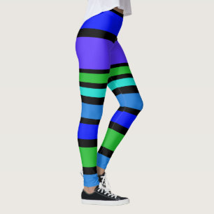 BG Stripes Patroon gekleurd IV + uw achtergrond Leggings