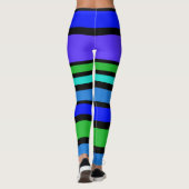 BG Stripes Patroon gekleurd IV + uw achtergrond Leggings (Achterkant)