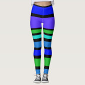 BG Stripes Patroon gekleurd IV + uw achtergrond Leggings (Voorkant)