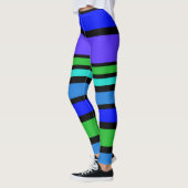 BG Stripes Patroon gekleurd IV + uw achtergrond Leggings (Links)