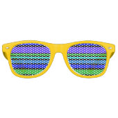 BG Stripes Patroon gekleurd IV + uw achtergrond Retro Zonnebril (Voorkant)
