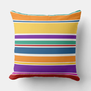 BG Stripes Patroon gekleurd IX + uw achtergrond Buitenkussen