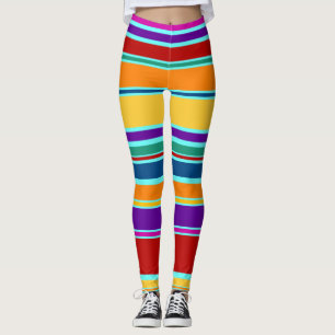 BG Stripes Patroon gekleurd IX + uw achtergrond Leggings