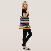 BG Stripes Patroon gekleurd VI + uw rug en idee Tote Bag (Op model)