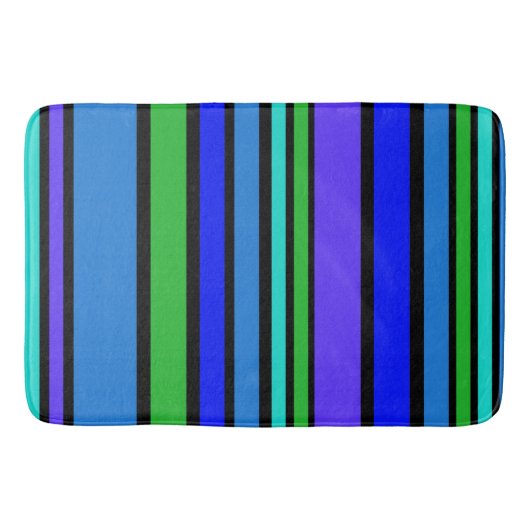 BG Stripes Patroon verkleurd IV + uw achtergrond. Badmat (Voorkant)