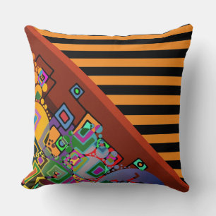 BG Stripes Patroon wordt zwart en abstract Kussen