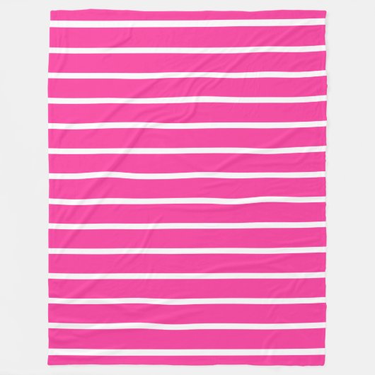 BG Stripes Patroontrilling roze + uw achtergrond Fleece Deken (Voorkant)