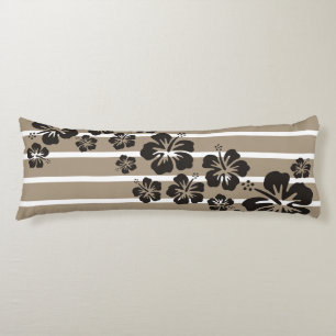 BG Stripes Patroontrilsteen + hibiscus blooms Lichaamskussen