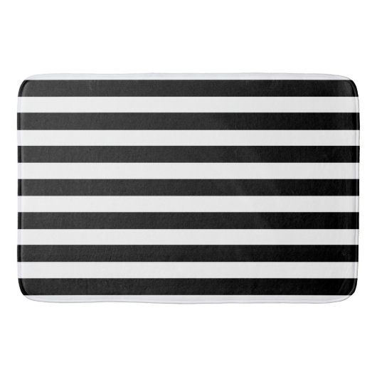 BG Stripes Pattern breed zwart + je rug. en idee Badmat (Voorkant)