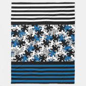 BG Stripes Pattern troep zwart + gekko mozaïek Fleece Deken (Voorkant)