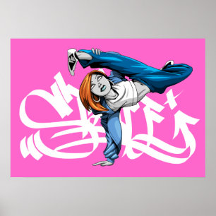 BGIRL pose poster met graf