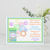 Bgloeiende bubbels BY BIrthday-uitnodigingen Kaart (Staand voorkant)