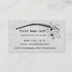 Bgloeiende muzieknoten Cornett Cornetto Zink Visitekaartje
