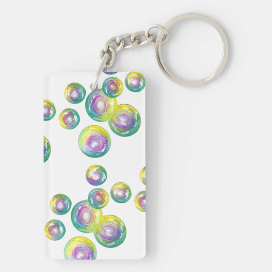 Bgloeiende regenboogzeep Bubble Wand Personated Sleutelhanger (achterkant)