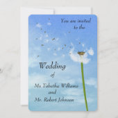 Bgloing Dandelion Seeds Print Weddenschap Kaart (Voorkant)