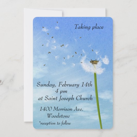 Bgloing Dandelion Seeds Print Weddenschap Kaart (Achterkant)