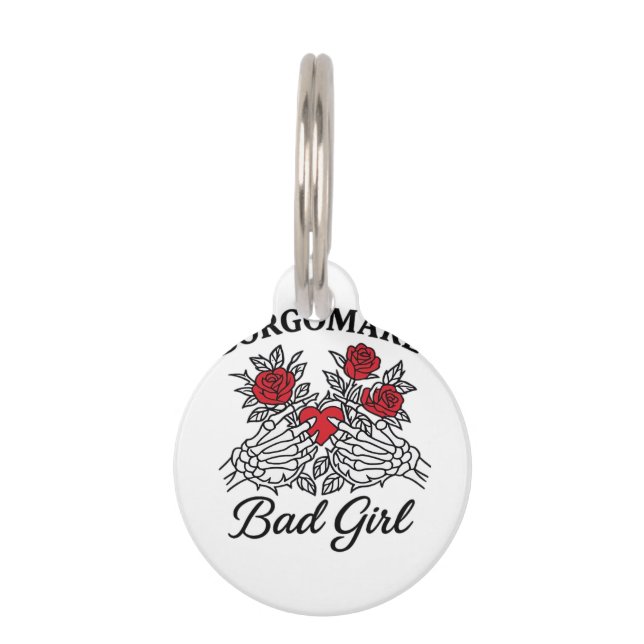 BGM Bad Girl II Classic - Skelet Hart Handen Huisdierpenning (Voorkant)