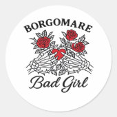 BGM Bad Girl II Classic - Skelet Hart Handen Ronde Sticker (Voorkant)