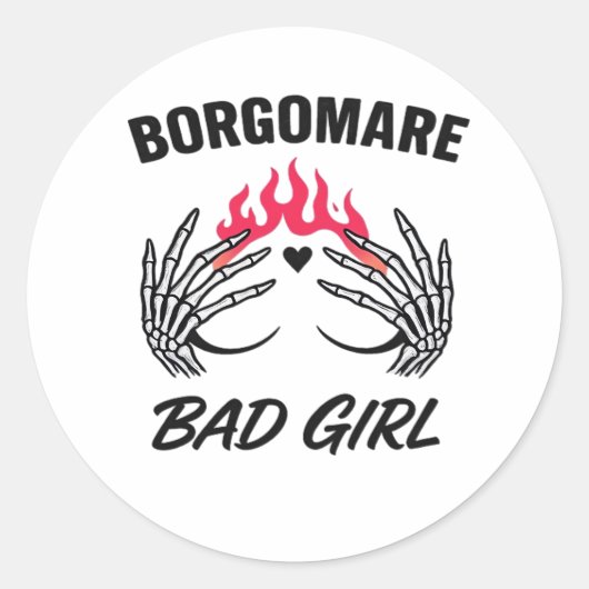 BGM Bad Girl II - Skelet Hart Handen Ronde Sticker (Voorkant)