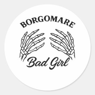 BGM Bad Girl - Skelet Hart Handen Ronde Sticker