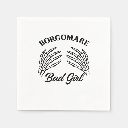 BGM Bad Girl - Skelet Hart Handen Servet (Voorkant)
