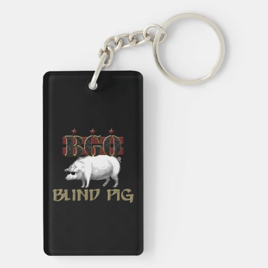 BGO/Blind Pig Acryl Sleutelhanger (zwart) (achterkant)